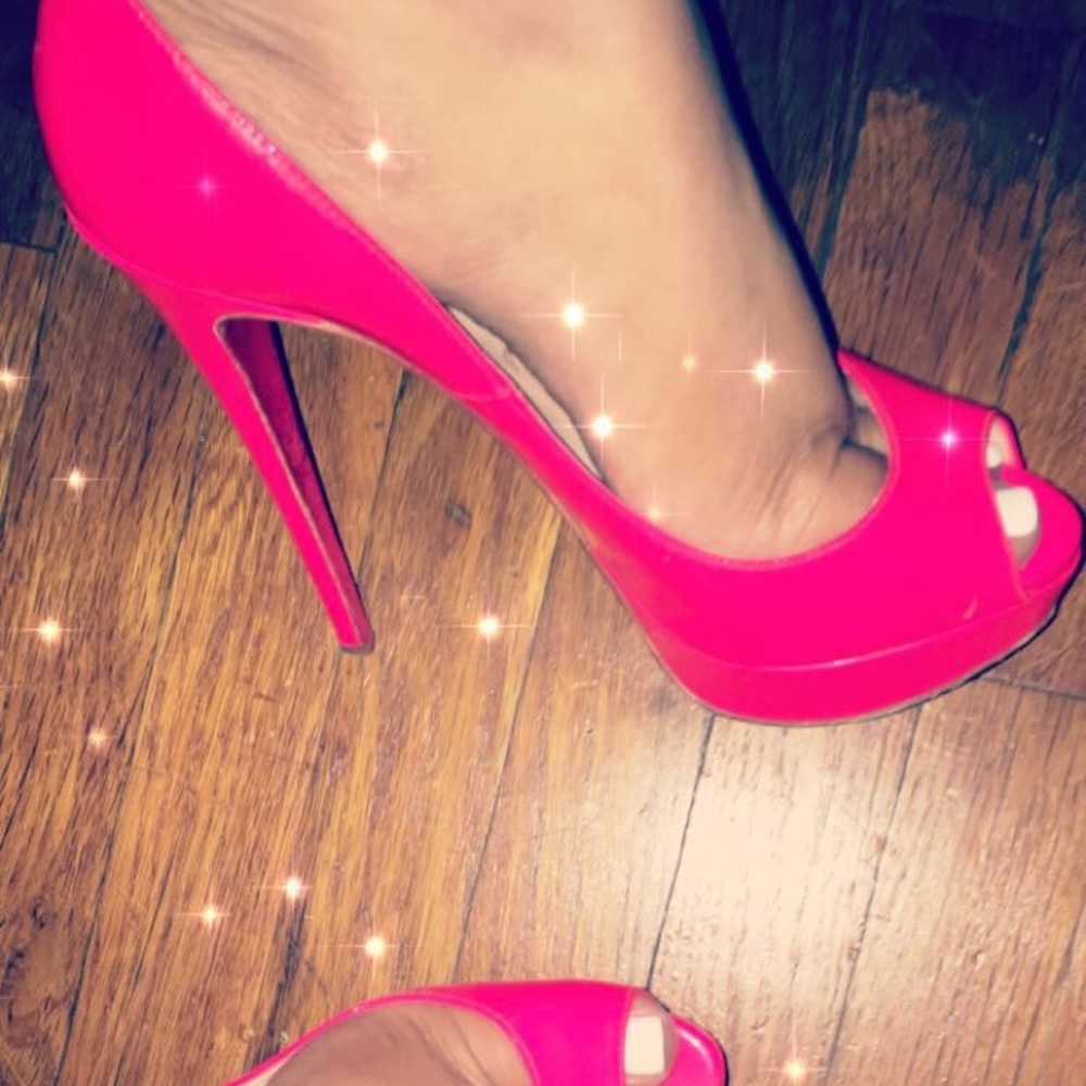 Christian Louboutin 37.5LADY PEEP ROSE  PATENT